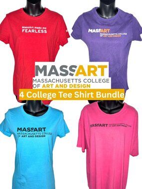 Massachusetts College of Art and Design (4 pack) Tee Shirt Merch Medium & XL